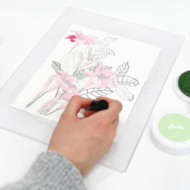 Altenew Original Sticky Mat 9x12 inches with grid surface, designed for precise crafting and stamp placement.