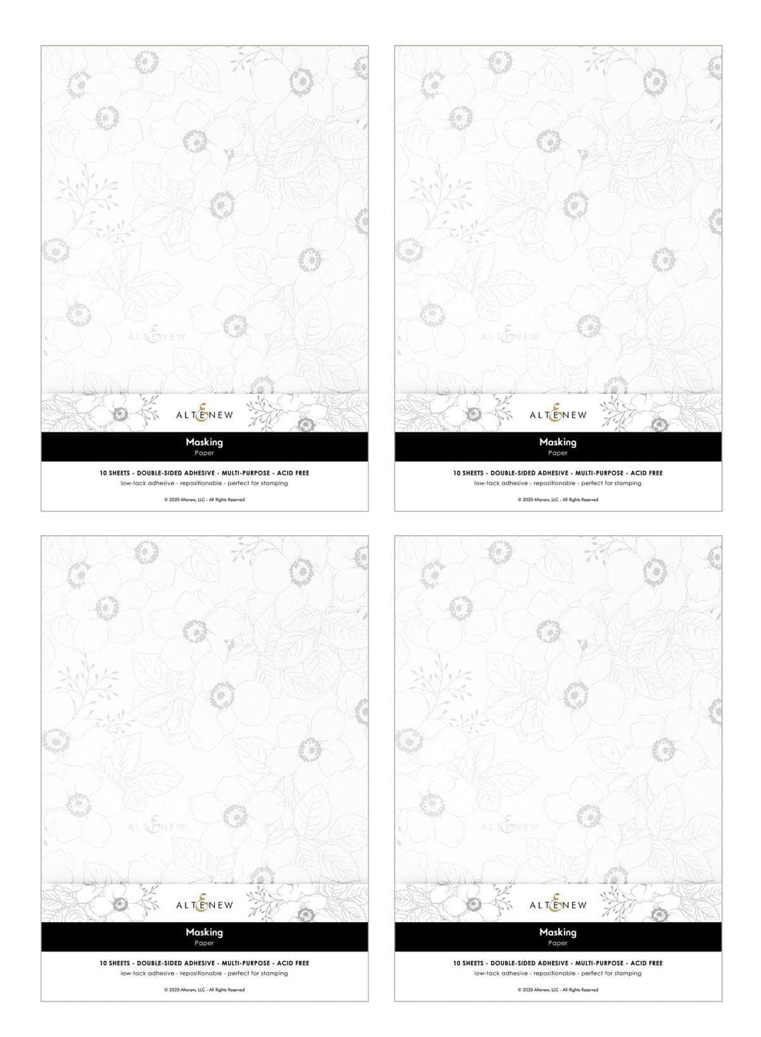 Altenew Tools Bundle 40 Masking Paper Sheets Unlimited Bundle (4 Sets of 10 Sheets)