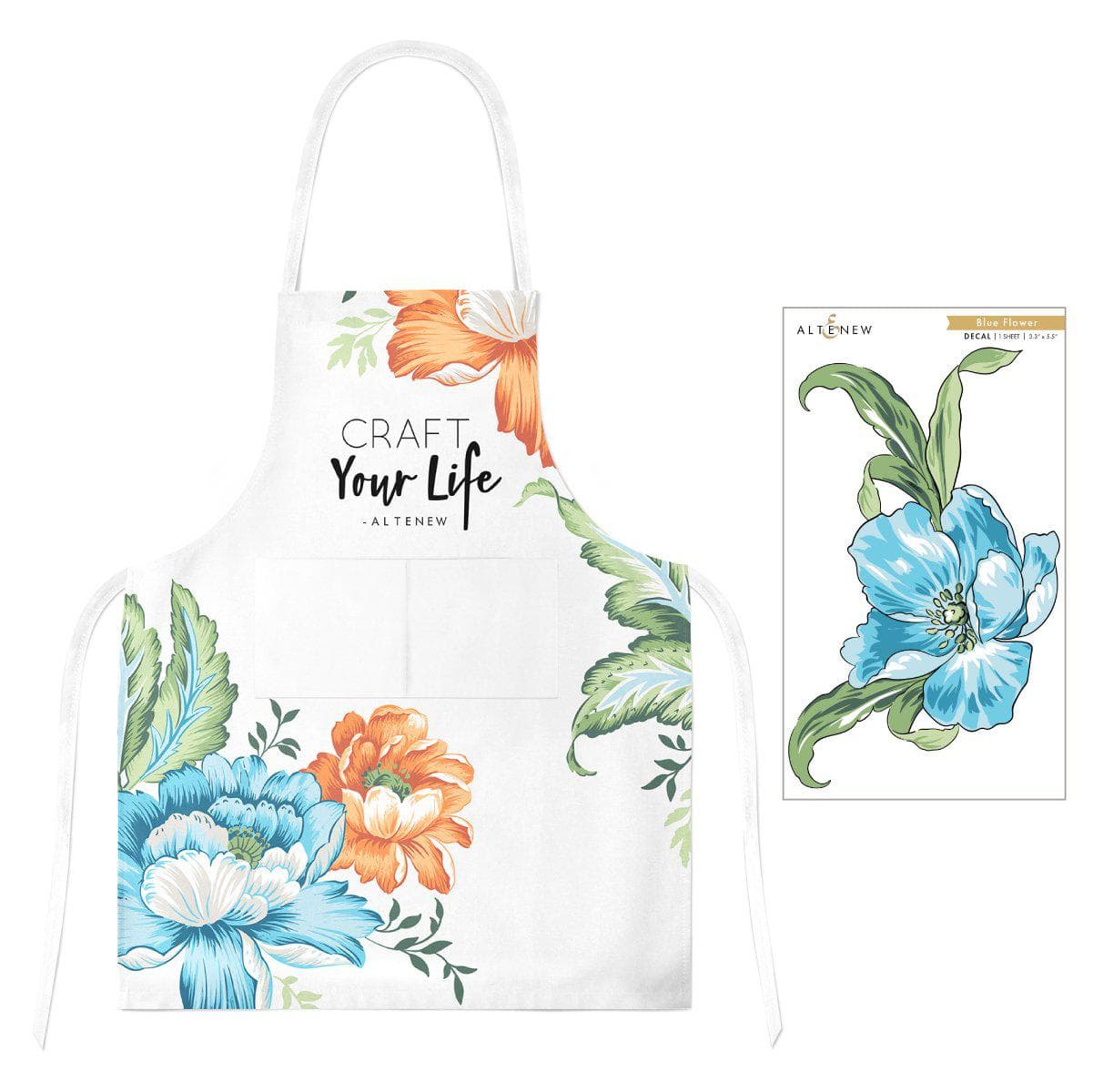 Altenew Tools Bundle Craft Your Life Apron & Blue Flower Decal Bundle