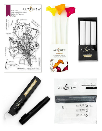 Altenew Tools Bundle Dreamy Tulips Stamp & Gel Pen & Eraser Bundle