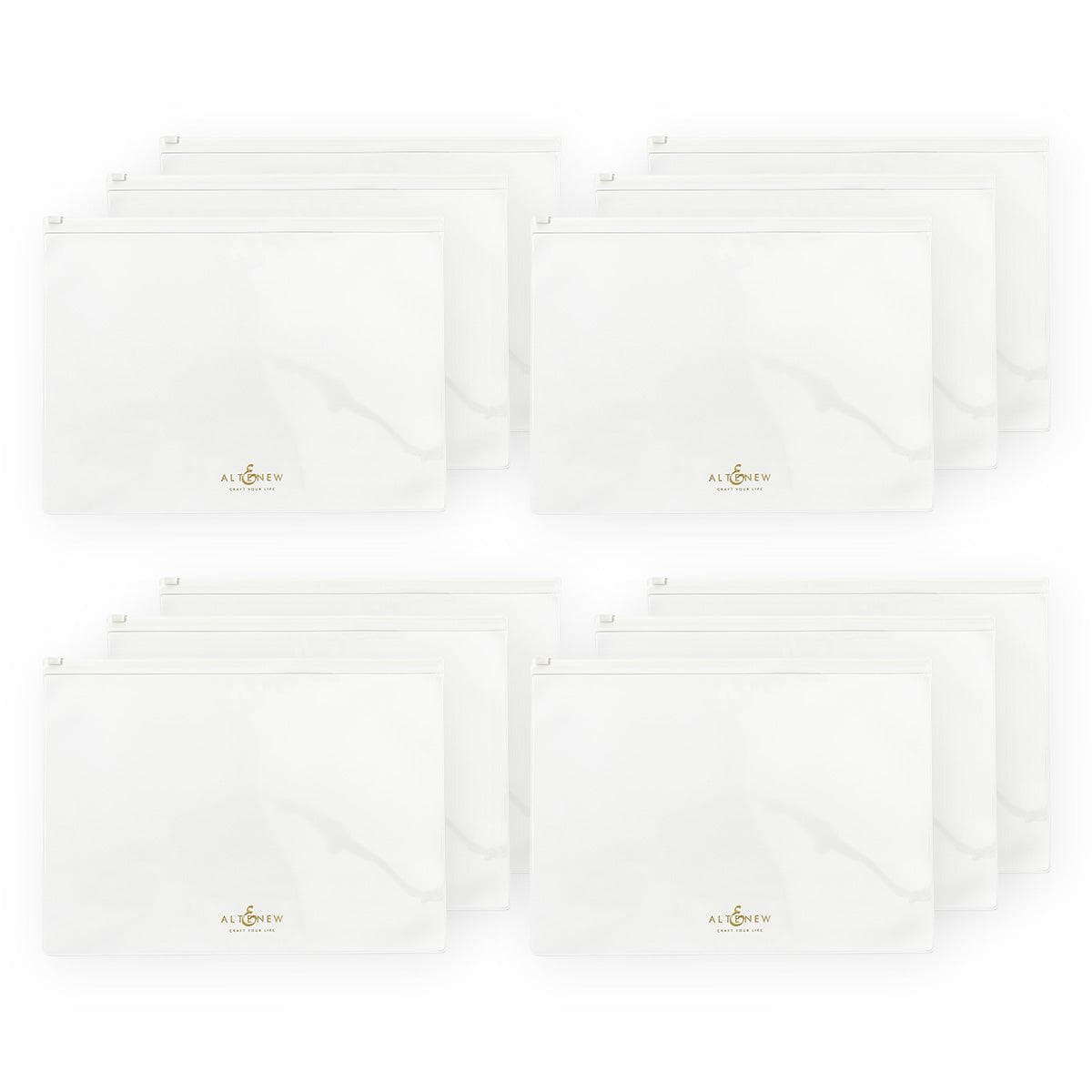 White Zip 'n' Keep Pouches Bundle (12 pcs)