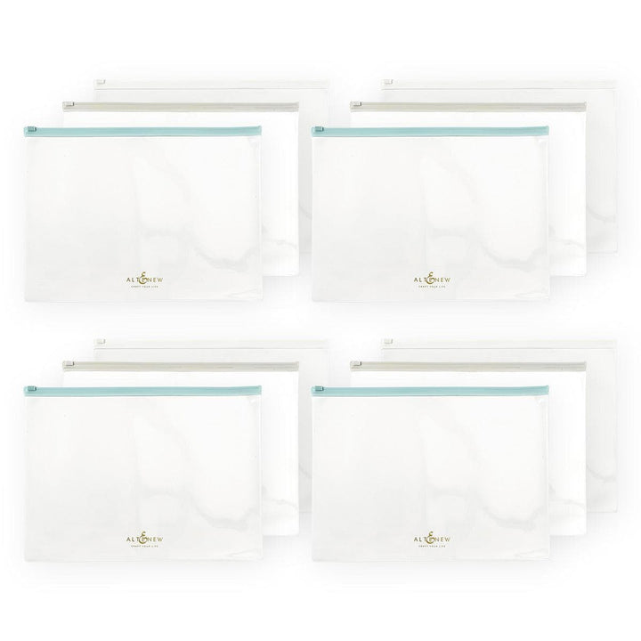 Zip 'n' Keep Pouches Bundle (12 pcs, 3 Assorted Colors)