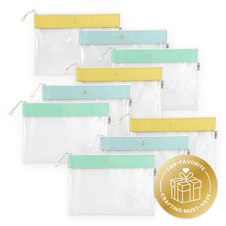 Zip 'n' Stash Pouches Bundle (9 pcs, 3 Assorted Colors)
