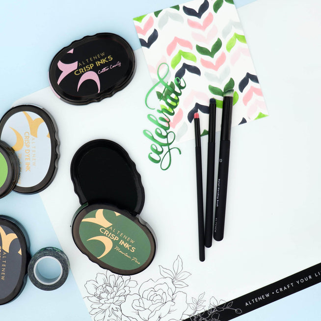 Altenew detailed blending brush set with angled bristles for precise makeup or craft blending, displayed on a neutral background.