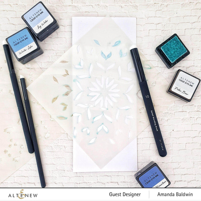 Altenew detailed blending brush set with angled bristles, ideal for makeup or artistic blending, shown in a close-up image.