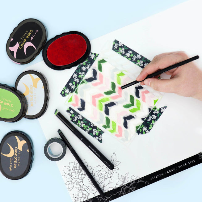 Altenew detailed blending brush set with angled bristles, ideal for precise makeup application and blending techniques.
