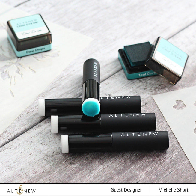 Altenew Mini Blending Brush Set with flat bristles for precise makeup or craft blending, shown in a clear image of the tools.