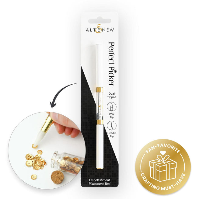 Altenew Perfect Picker tool for detailed paper crafting and stamping, featuring a fine metal tip for precise handling.