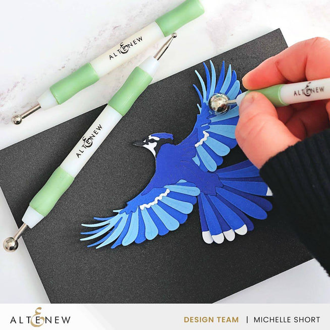 Altenew Petal Shaper Tool Set with various tools for paper crafting and flower shaping, arranged neatly on a white background.