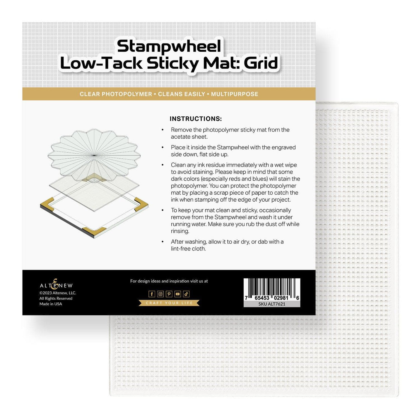 PMA Industries, Inc. Tools Stampwheel - Low Tack Sticky Mat: Grid