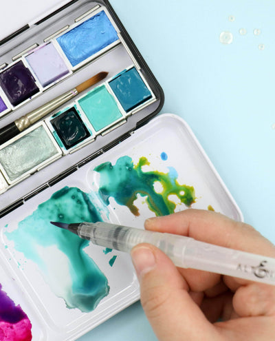 Be Creative Arts Crafts Tools Watercolor Tin Case