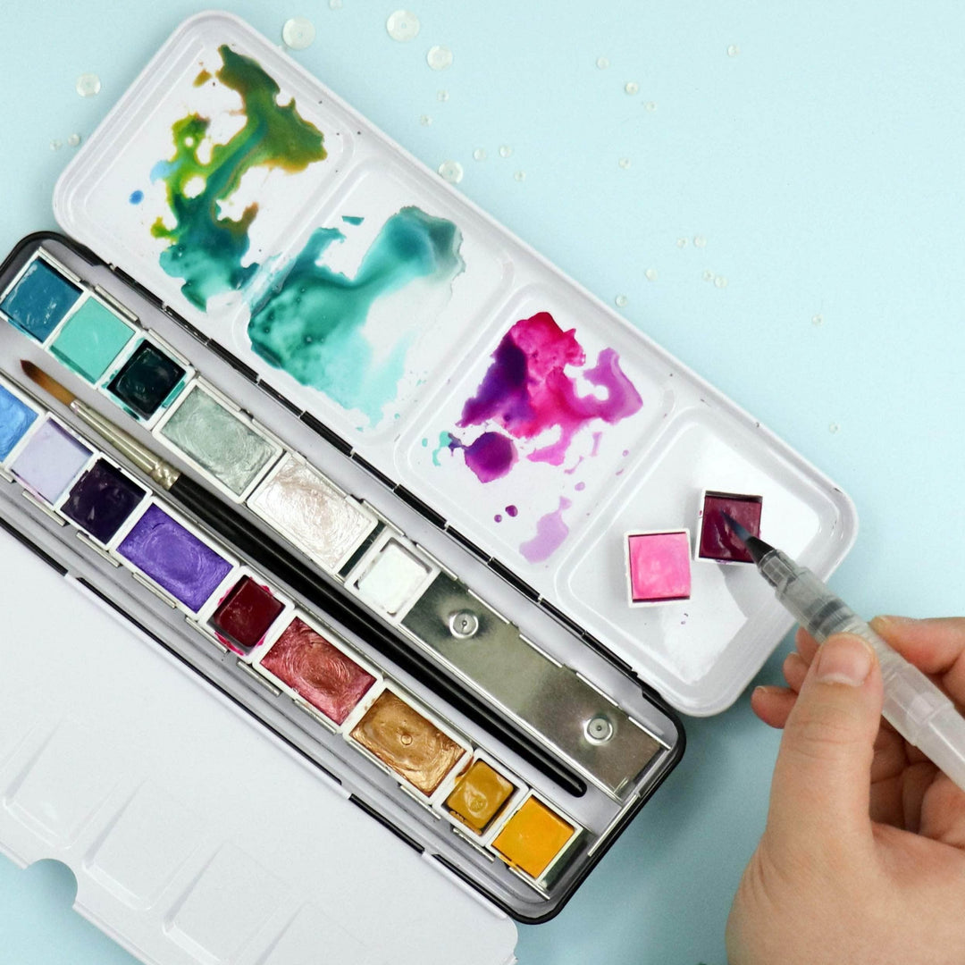 Be Creative Arts Crafts Tools Watercolor Tin Case