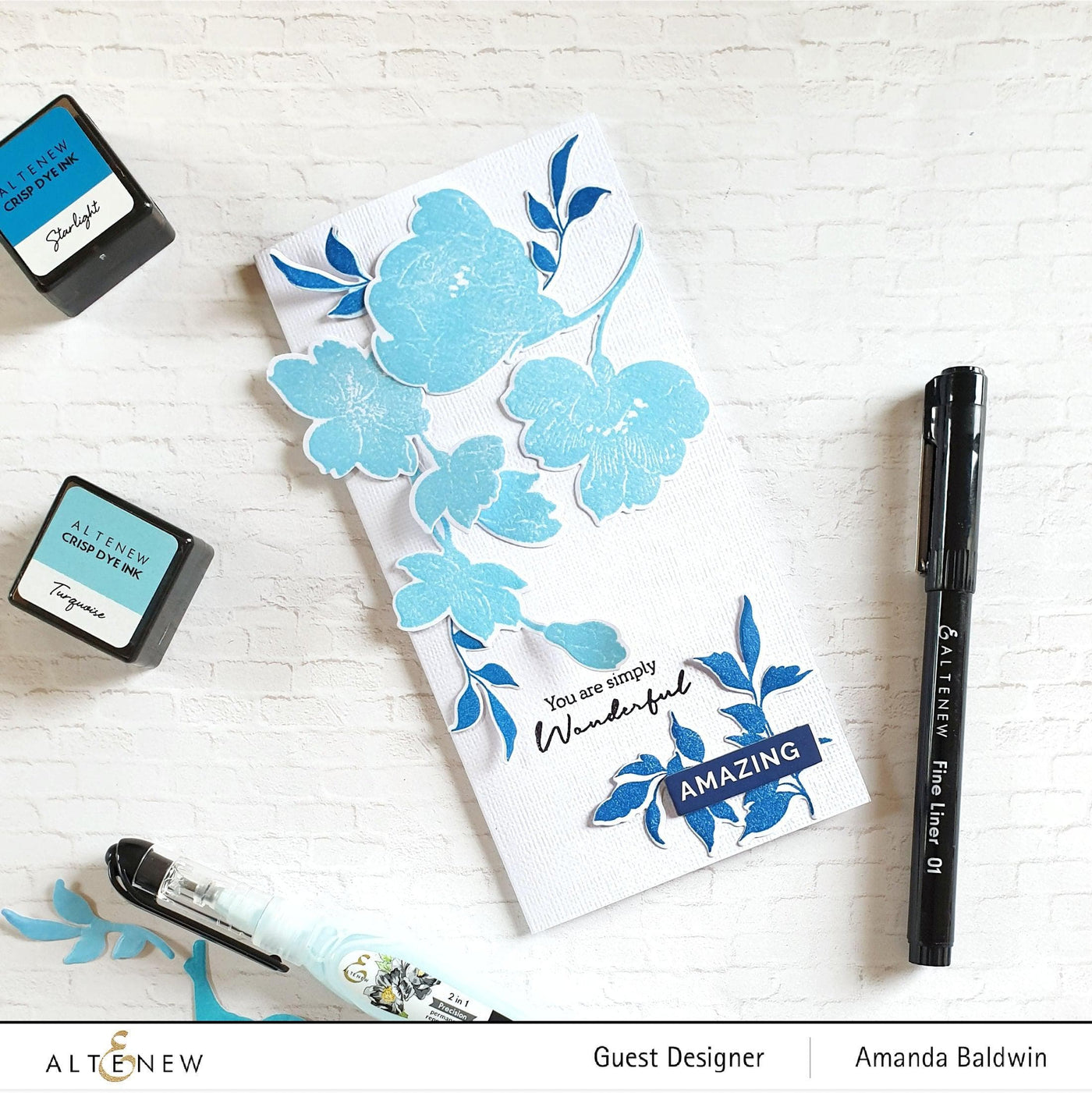 XF Tape Washi Tapes Blue Watercolor Wide Washi Tape