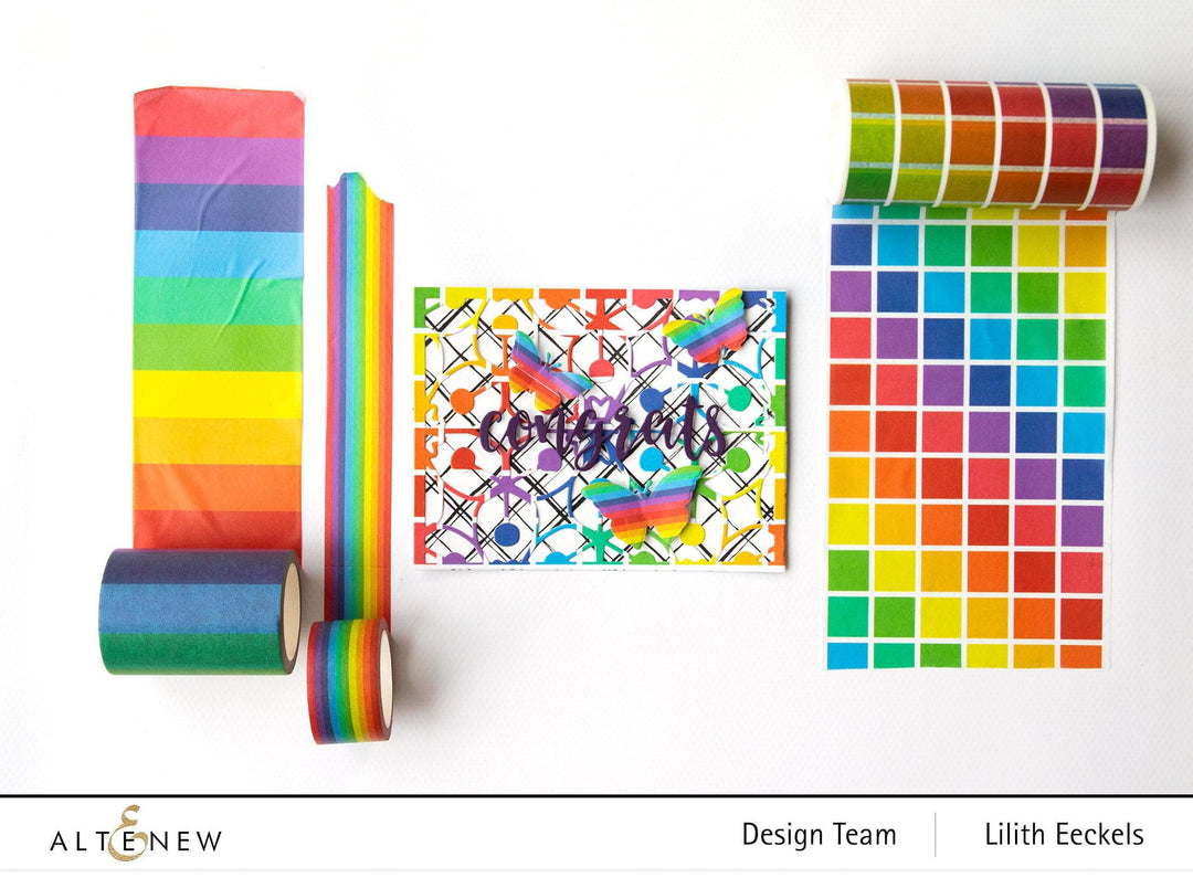 XF Tape Washi Tapes Geo Rainbow Wide Washi Tape