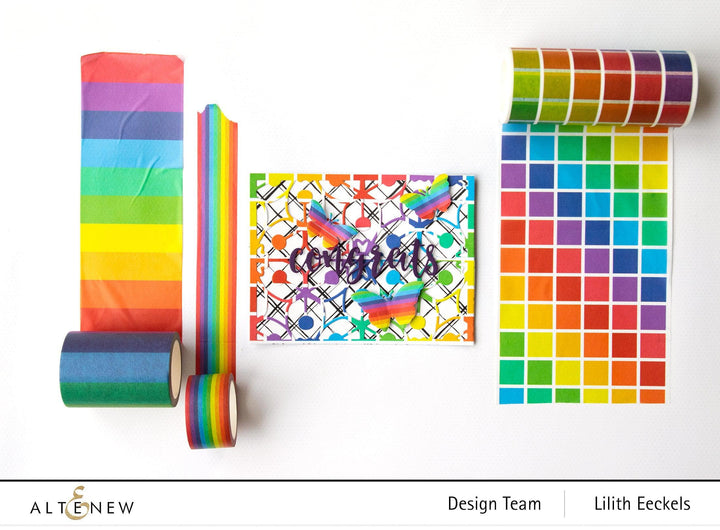 XF Tape Washi Tapes Geo Rainbow Wide Washi Tape