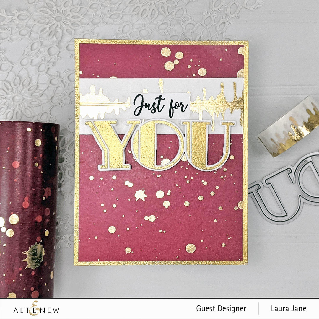 XF Tape Washi Tapes Gold Foil Paint Drip Washi Tape