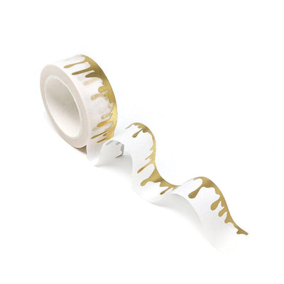 XF Tape Washi Tapes Gold Foil Paint Drip Washi Tape