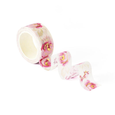 XF Tape Washi Tapes Gold Foil Winter Roses Washi Tape