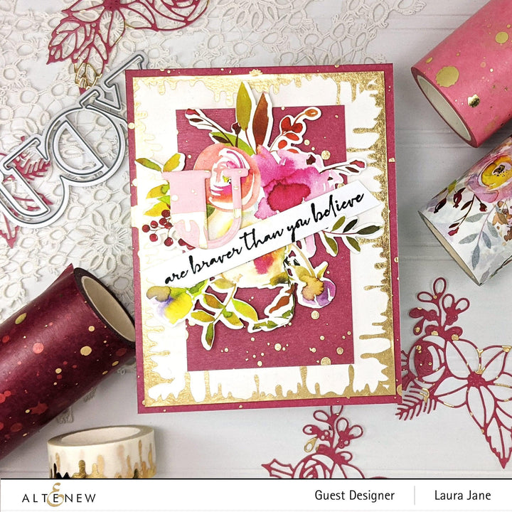 XF Tape Washi Tapes Gold Splatter Cosmic Berry Wide Washi Tape