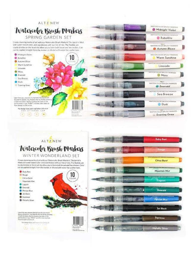 Altenew Water-based Marker Bundle Spring and Winter Watercolor Brush Markers Bundle