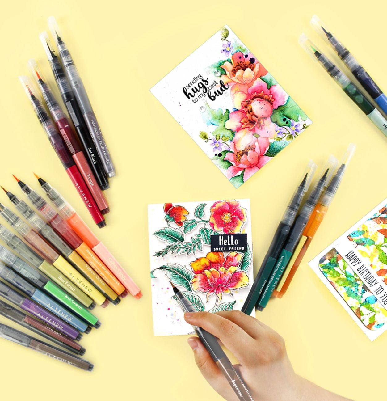 Watercolor Markers and Brushes Bundle