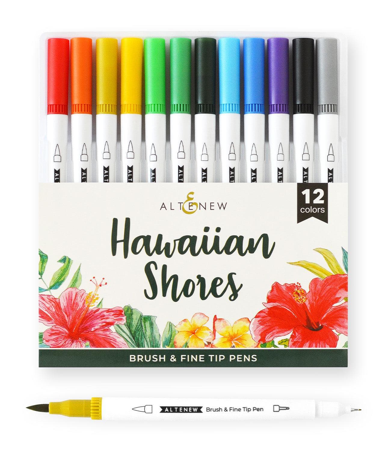 Be Creative Arts Crafts Water-based Markers Hawaiian Shores Brush & Fine Tip Pens (Water-Based)