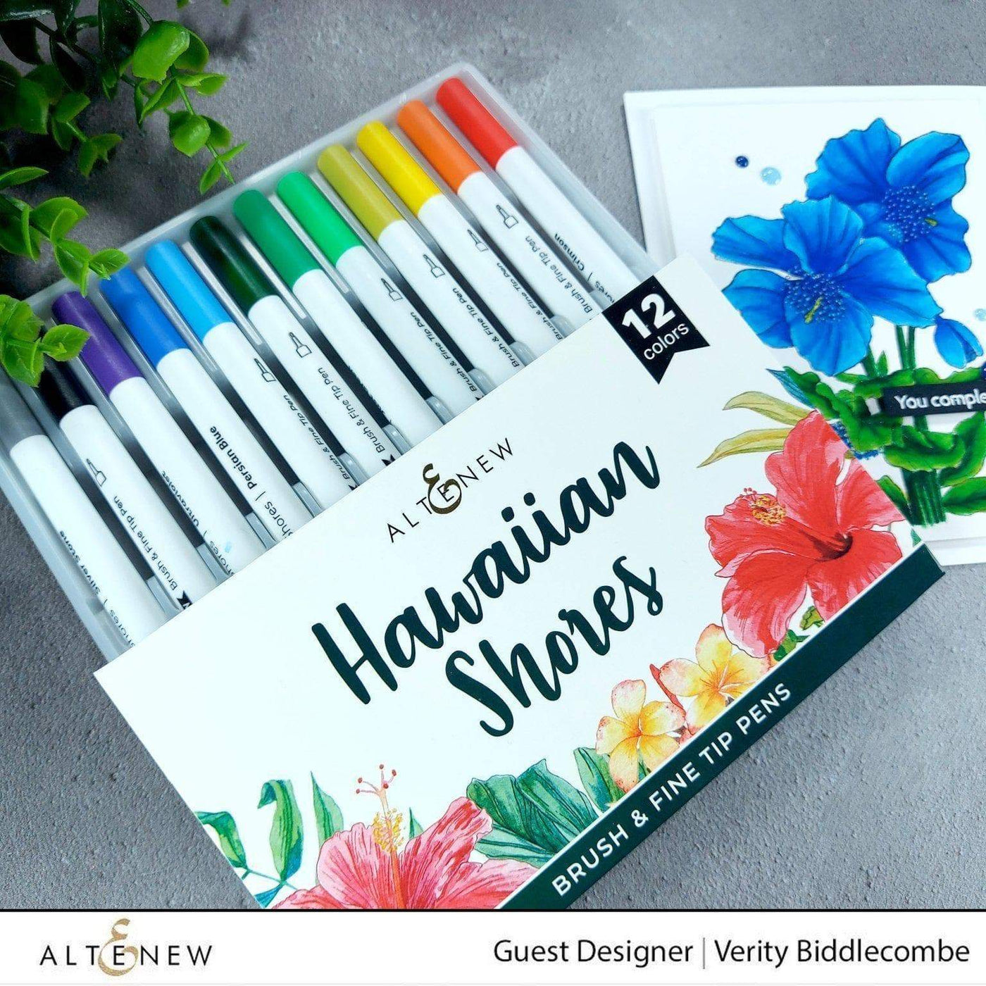 Be Creative Arts Crafts Water-based Markers Hawaiian Shores Brush & Fine Tip Pens (Water-Based)