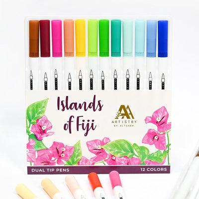 Be Creative Arts Crafts Water-based Markers Islands of Fiji Dual Tip Pens (Water-based)