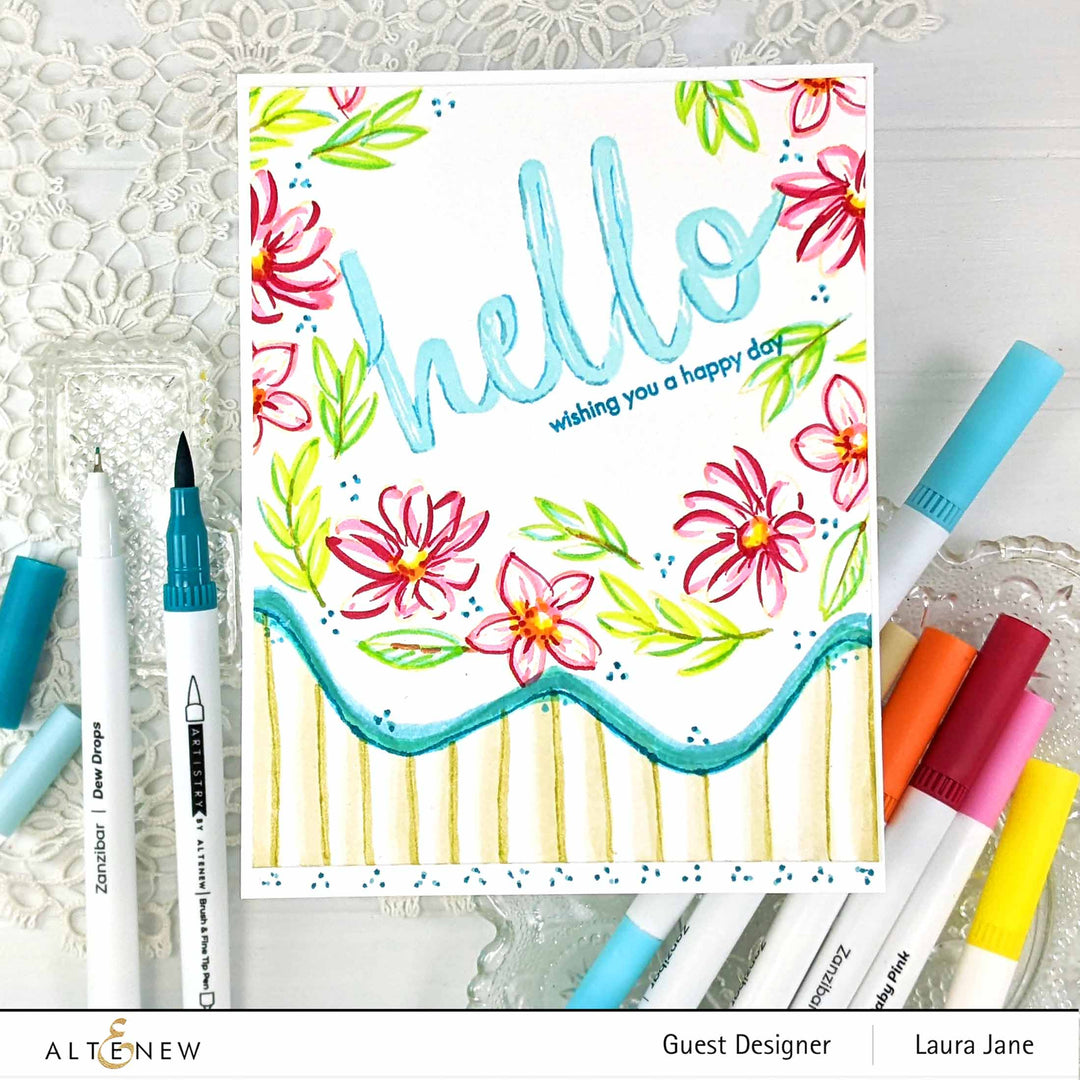 Be Creative Arts Crafts Water-based Markers Zanzibar Brush & Fine Tip Pens