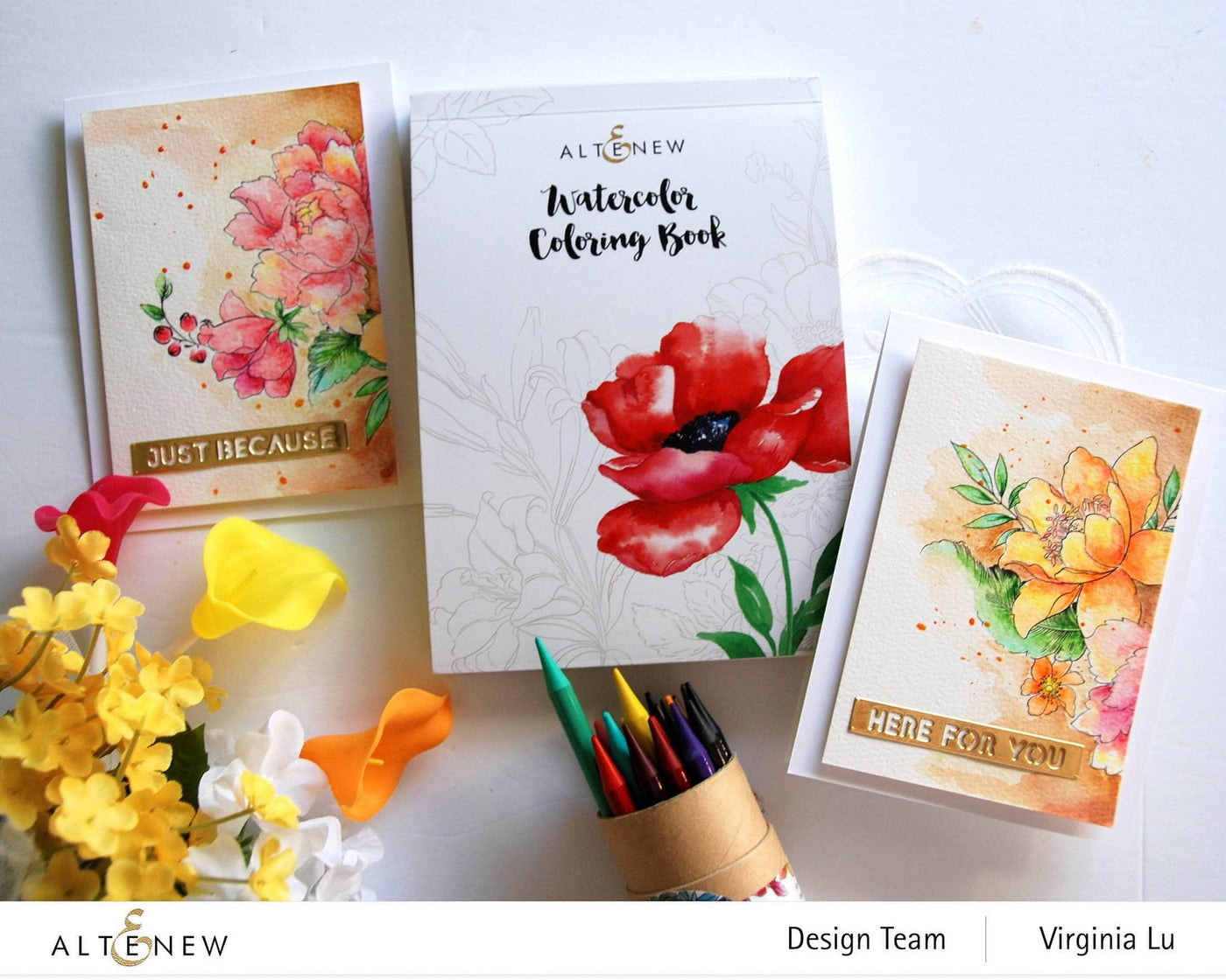 Altenew Watercolor Bundle Florals Coloring Book and Watercolor Bundle