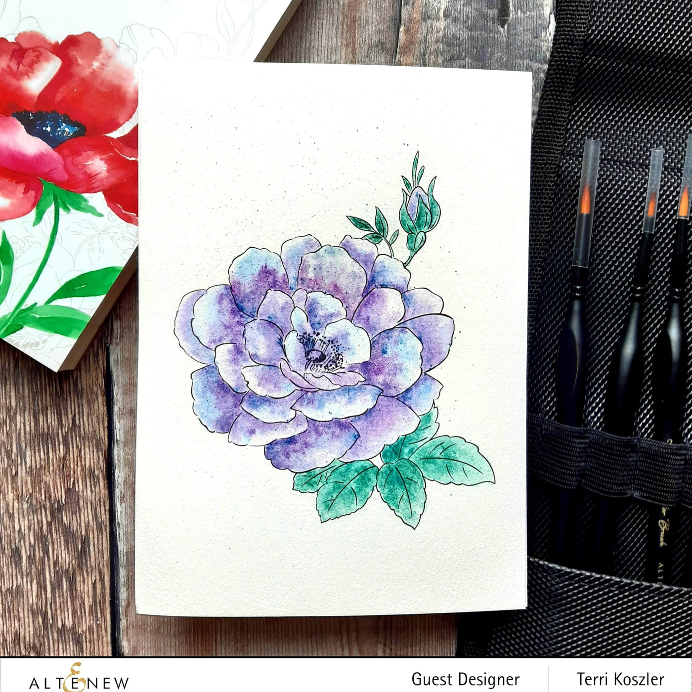 Florals Coloring Book and Watercolor Bundle