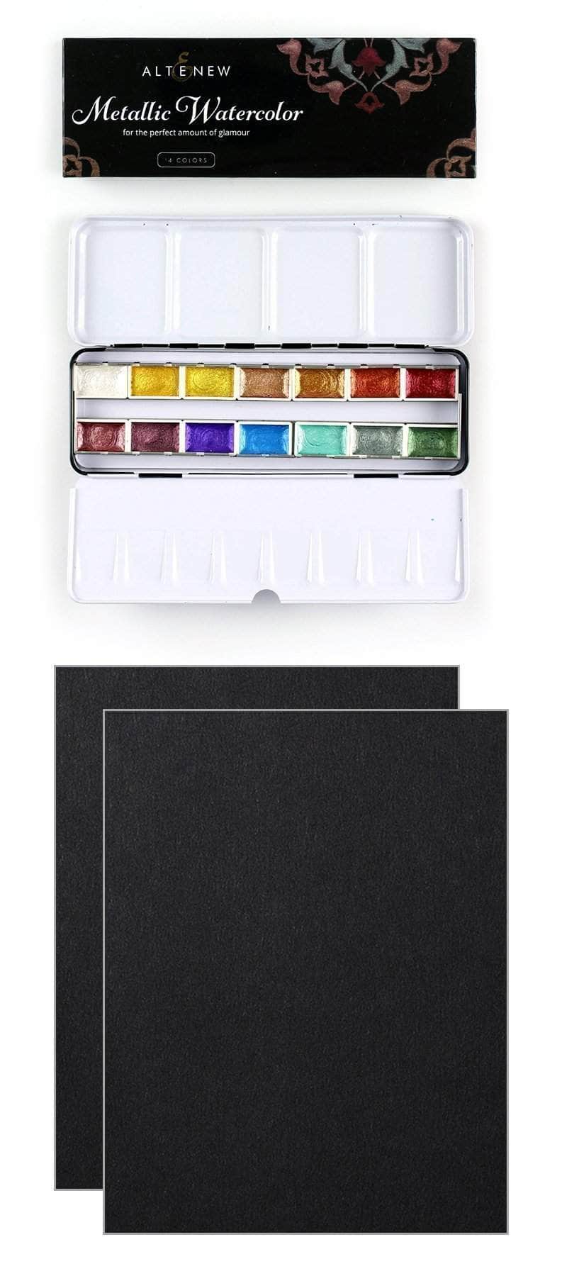 Let's swatch our brand new Metallic Watercolor Paint Set Of 40