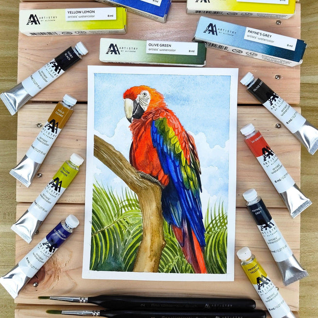 Altenew Split Primary Watercolor Bundle featuring vibrant watercolor paints in a versatile set suitable for artistic projects.