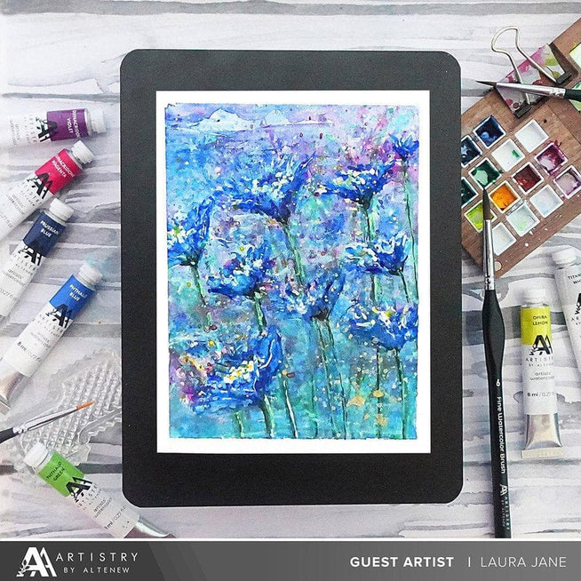 Split Primary Watercolor Bundle by Altenew, featuring vibrant watercolor paints and brushes for artistic painting projects.