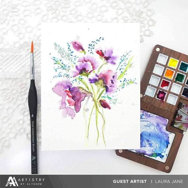 Altenew Split Primary Watercolor Bundle with vibrant watercolor paints and brushes for artistic projects and creative painting.