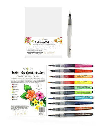 Altenew Watercolor Bundle Tropical Fiesta Watercolor Brush Marker Palette Bundle