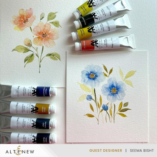 Altenew Nature’s Palette watercolor and coloring book set featuring nature-inspired designs and vibrant watercolor pages.