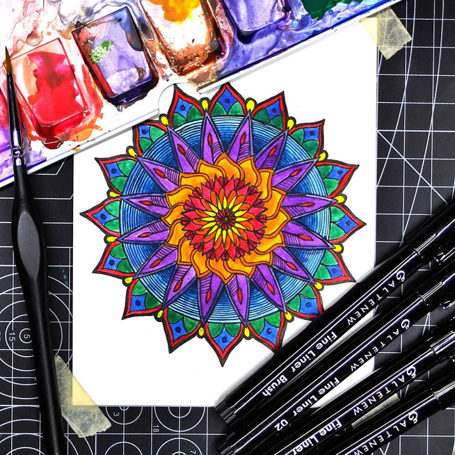 Altenew Nature’s Palette watercolor and coloring book set featuring nature-inspired illustrations and watercolor tools.