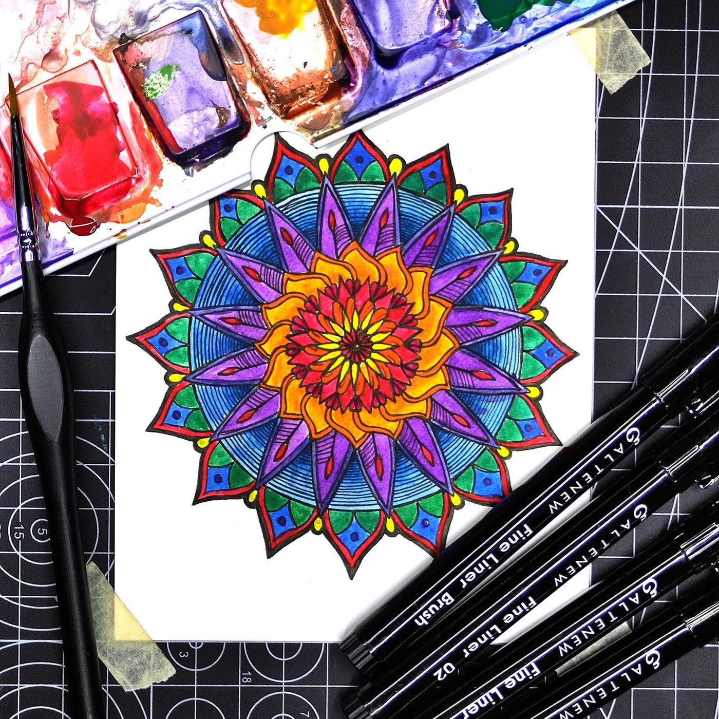 Nature’s Palette Watercolor & Coloring Book Set