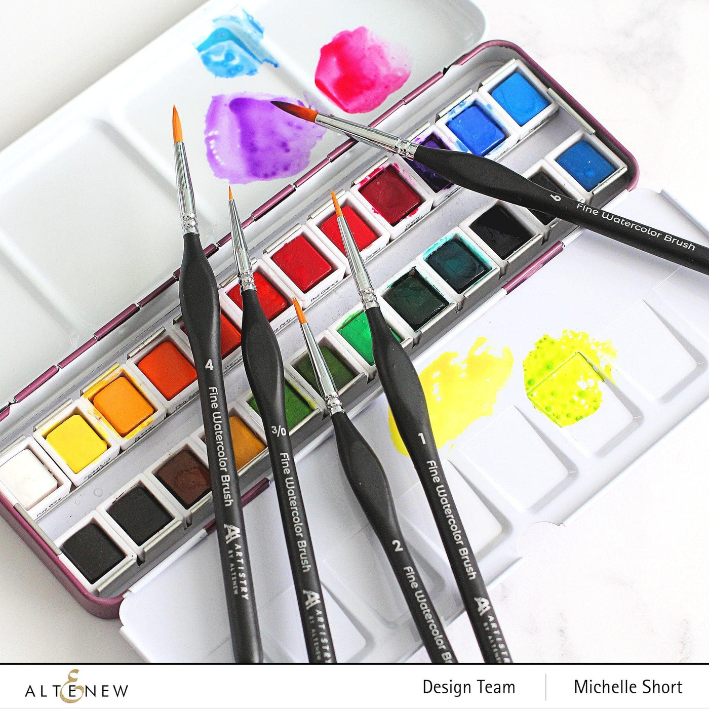 Fuumuui Sable Travel Watercolor Brushes, 6pcs Professional