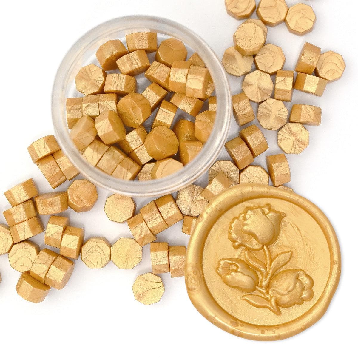 【GOLD WAX まとめて】 Shimmer Gold Wax Beads | Elegant Wax Seal Supplies | Altenew