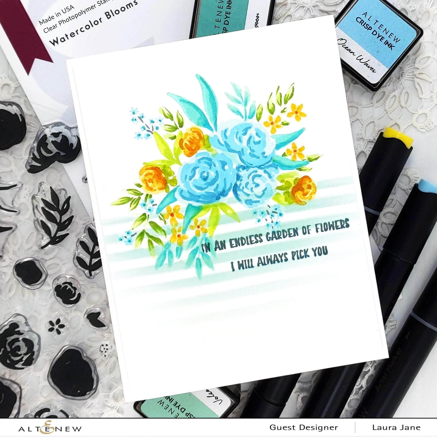 Photocentric Clear Stamps Watercolor Blooms Stamp Set