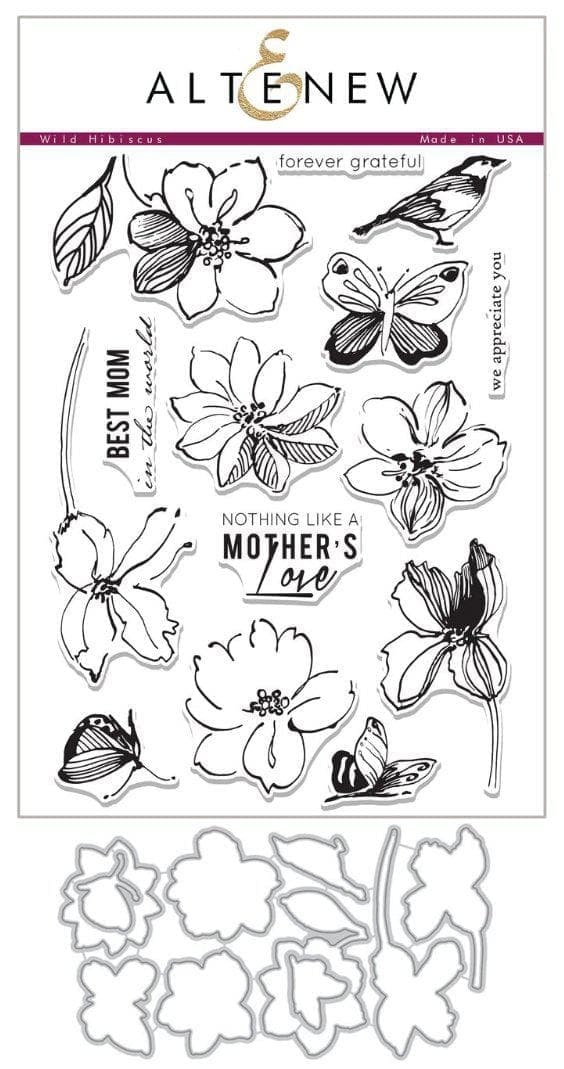 Altenew Stamp & Die Bundle Wild Hibiscus Stamp & Die Bundle