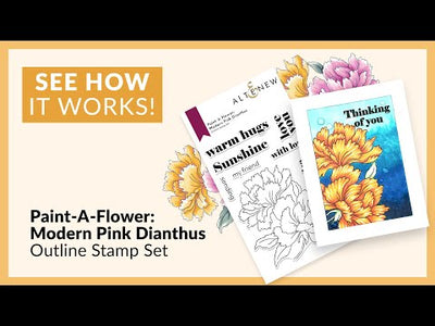 Paint-A-Flower: Modern Pink Dianthus Outline Stamp Set