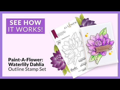 Paint-A-Flower: Waterlily Dahlia Outline Stamp Set